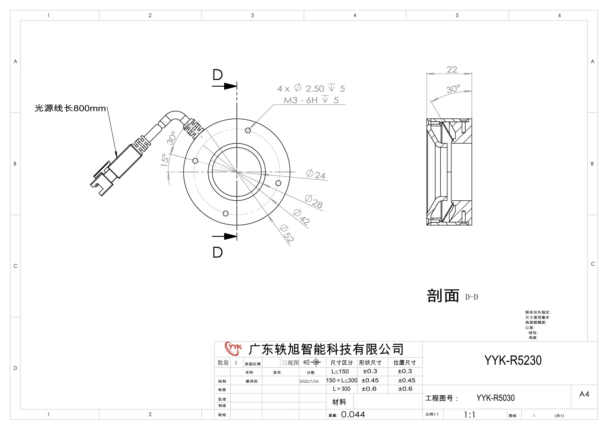 YYK-R5230 环形光源 尺寸图