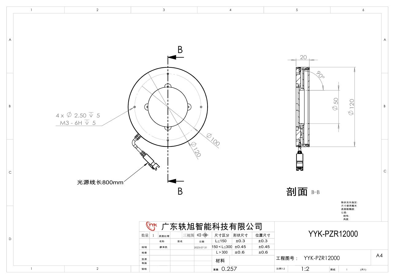 YYK-PZR12000 偏振环光源 尺寸图