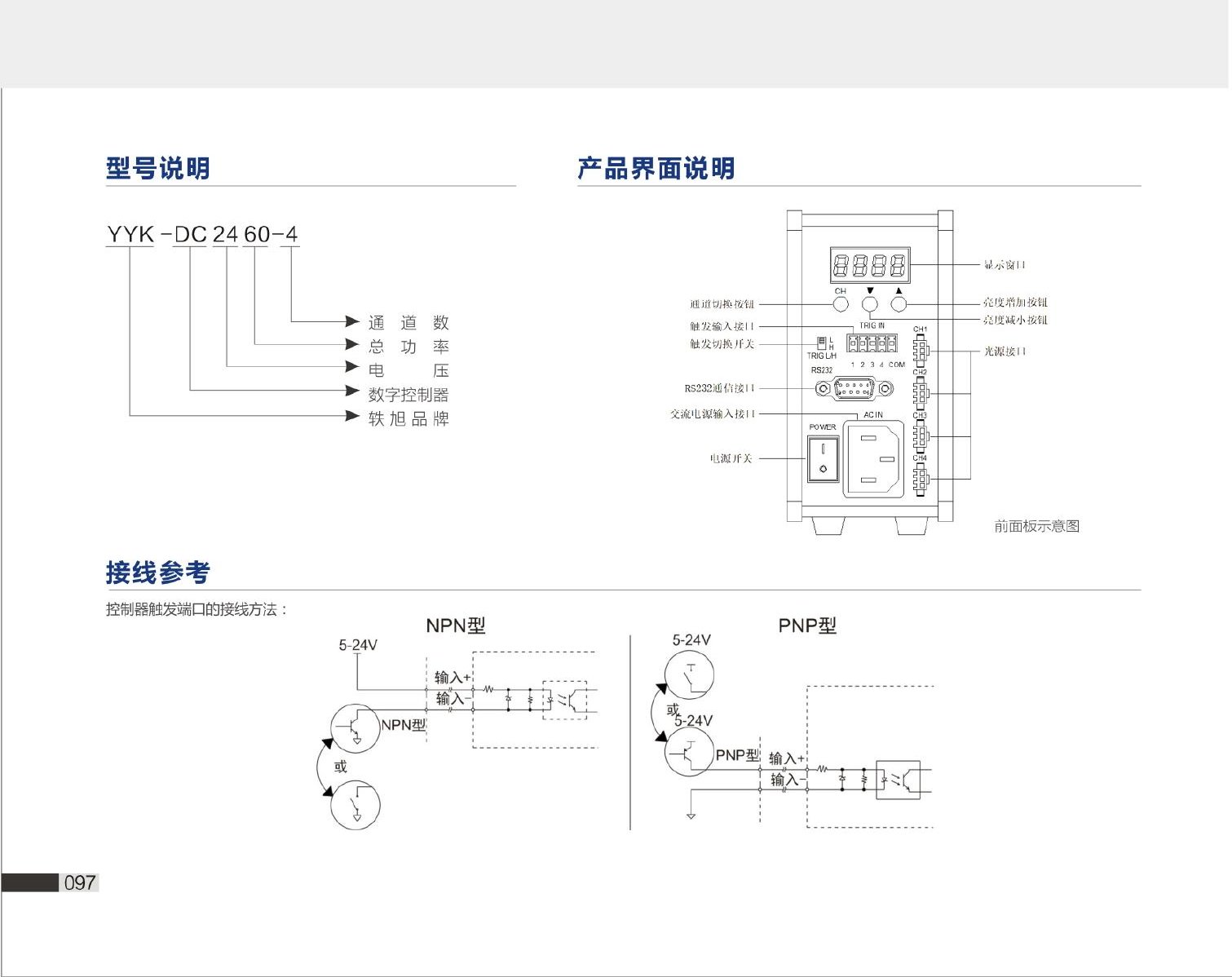 YYK-DC24（200-1200W）大功率数字光源控制器 选型说明与应用案例