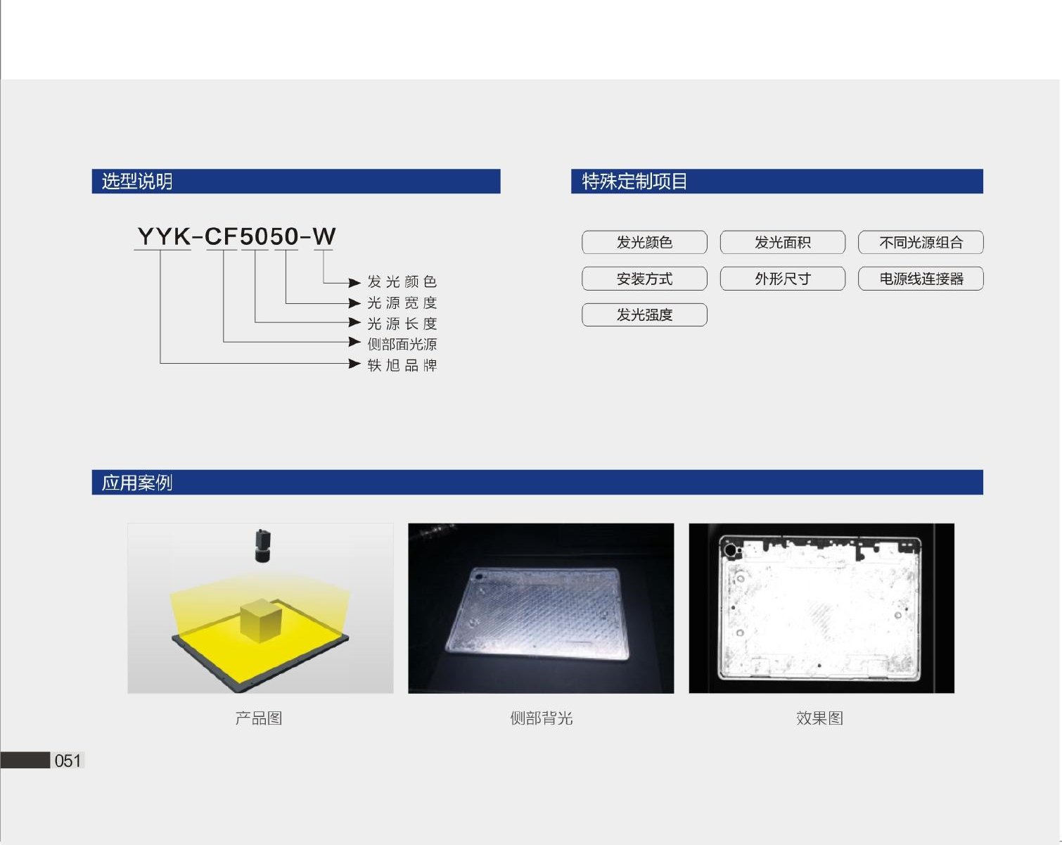 YYK-CF 侧部面光源 选型说明与应用案例